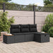 Tuin Sofa Set 4 st Zwart poly rattan