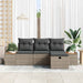 Tuin Sofa Set met kussen met opslag 4 pcs Grijs poly rattan