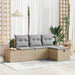 Tuin Sofa Set met kussen met opslag 4 pcs Beige poly rattan