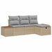 Tuin Sofa Set met kussen met opslag 4 pcs Beige poly rattan