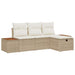Tuin Sofa Set 4 st Beige poly rattan