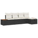 Tuin Sofa Set 6 st Zwart poly rattan