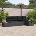 Tuin Sofa Set 6 st Zwart poly rattan