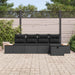 Tuin Sofa Set 6 st Zwart poly rattan