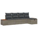 Tuin Sofa Set met kussen 5 pcs Grijs Poly riet