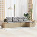 Tuin Sofa Set met kussen 5 pcs Beige Poly riet