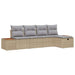 Tuin Sofa Set met kussen 5 pcs Beige Poly riet
