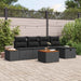 Tuin Sofa Set 6 st Zwart poly rattan