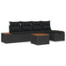 Tuin Sofa Set 6 st Zwart poly rattan