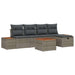 Tuin Sofa Set met kussen 6 pcs Grijs Poly riet