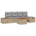 Tuin Sofa Set met kussen 6 pcs Beige Poly riet