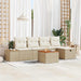 Tuin Sofa Set met kussen 6 pcs Beige Poly riet