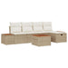 Tuin Sofa Set met kussen 6 pcs Beige Poly riet
