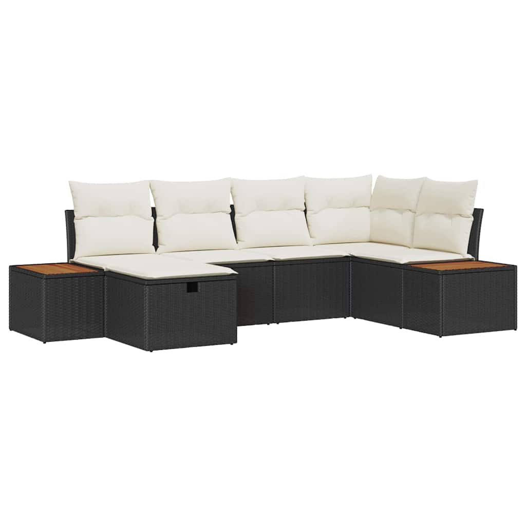 Tuin Sofa Set met kussen met opslag Zwart poly rattan