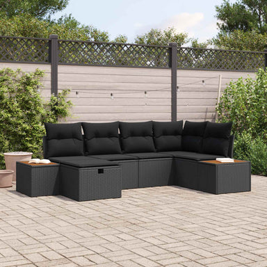 Tuin Sofa Set met kussen met opslag Zwart poly rattan