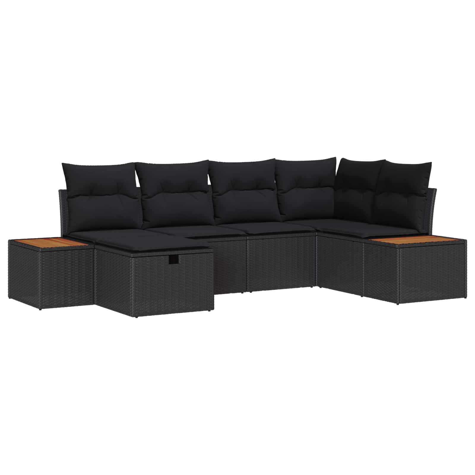 Tuin Sofa Set met kussen met opslag Zwart poly rattan