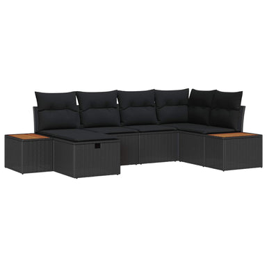 Tuin Sofa Set met kussen met opslag Zwart poly rattan