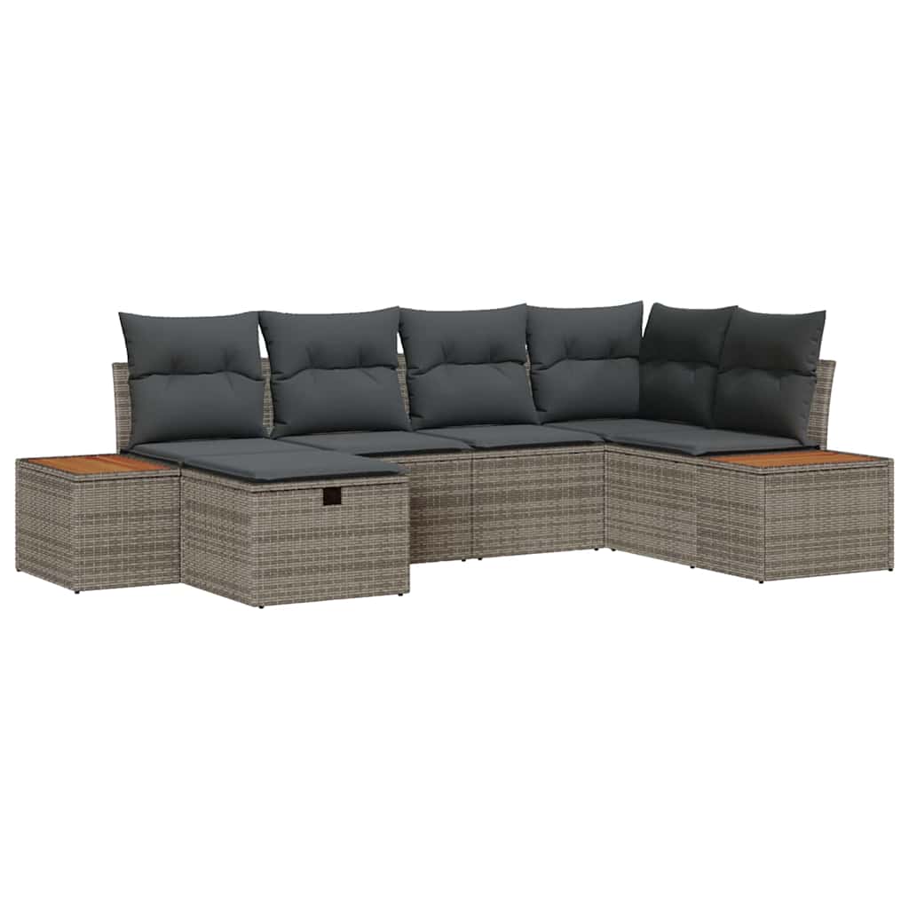 Tuin Sofa Set met kussen met opslag Grijs poly rattan