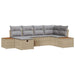 Tuin Sofa Set met kussen met opslag Beige poly rattan