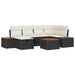 Tuin Sofa Set 7 st Zwart poly rattan