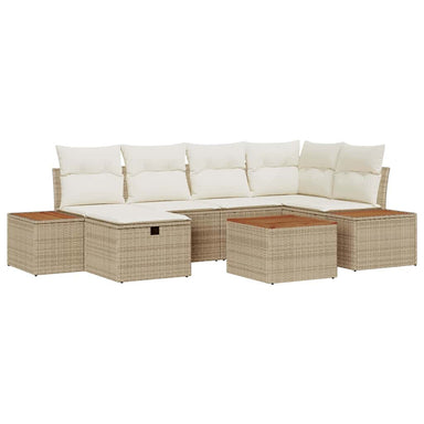 Tuin Sofa Set 7 st Beige poly rattan