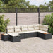 Tuin Sofa Set met kussen 7 pcs Zwart Poly riet