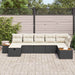 Tuin Sofa Set met kussen 7 pcs Zwart Poly riet
