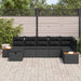 Tuin Sofa Set met kussen 7 pcs Zwart Poly riet