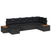Tuin Sofa Set met kussen 7 pcs Zwart Poly riet