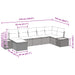 Tuin Sofa Set met kussen 7 pcs Zwart Poly riet
