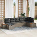 Tuin Sofa Set met kussen 7 pcs Grijs Poly riet