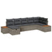 Tuin Sofa Set met kussen 7 pcs Grijs Poly riet