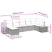 Tuin Sofa Set met kussen 7 pcs Grijs Poly riet
