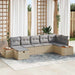 Tuin Sofa Set met kussen 7 pcs Beige Poly riet