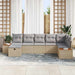 Tuin Sofa Set met kussen 7 pcs Beige Poly riet