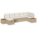 Tuin Sofa Set met kussen 7 pcs Beige Poly riet
