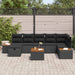Tuin Sofa Set 8 st Zwart poly rattan