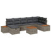 Tuin Sofa Set met kussen 8 pcs Grijs Poly riet
