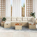 Tuin Sofa Set 8 st Beige poly rattan