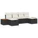Tuin Sofa Set 6 st Zwart poly rattan