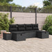 Tuin Sofa Set 6 st Zwart poly rattan