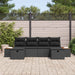 Tuin Sofa Set 6 st Zwart poly rattan