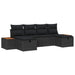 Tuin Sofa Set 6 st Zwart poly rattan