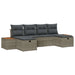 Tuin Sofa Set met kussen met opslag 6 pcs Grijs poly rattan