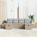 Tuin Sofa Set met kussen met opslag 6 pcs Beige poly rattan