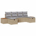Tuin Sofa Set met kussen met opslag 6 pcs Beige poly rattan