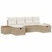 Tuin Sofa Set met kussen 6 pcs Beige Poly riet