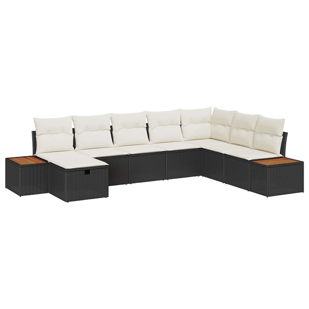 Tuin Sofa Set met kussen met opslag Zwart poly rattan