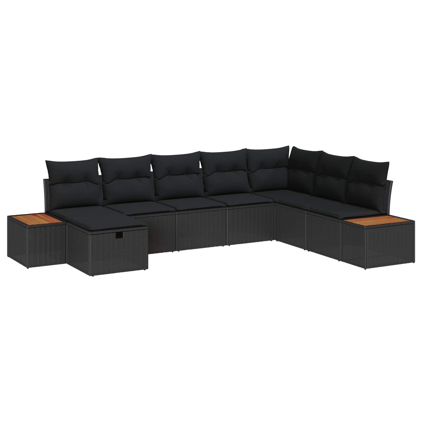 Tuin Sofa Set met kussen met opslag Zwart poly rattan