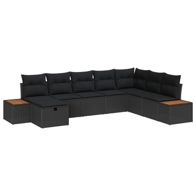 Tuin Sofa Set met kussen met opslag Zwart poly rattan